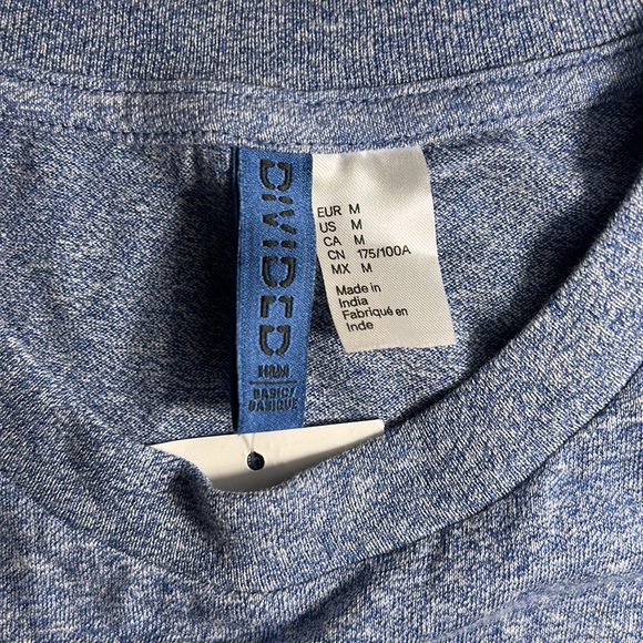 H&M Divided Blue T-Shirt Men’s Size M BRAND NEW WITH TAG - Picture 7 of 9